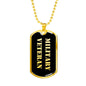 Military Veteran v2 - 18k Gold Finished Luxury Dog Tag Necklace