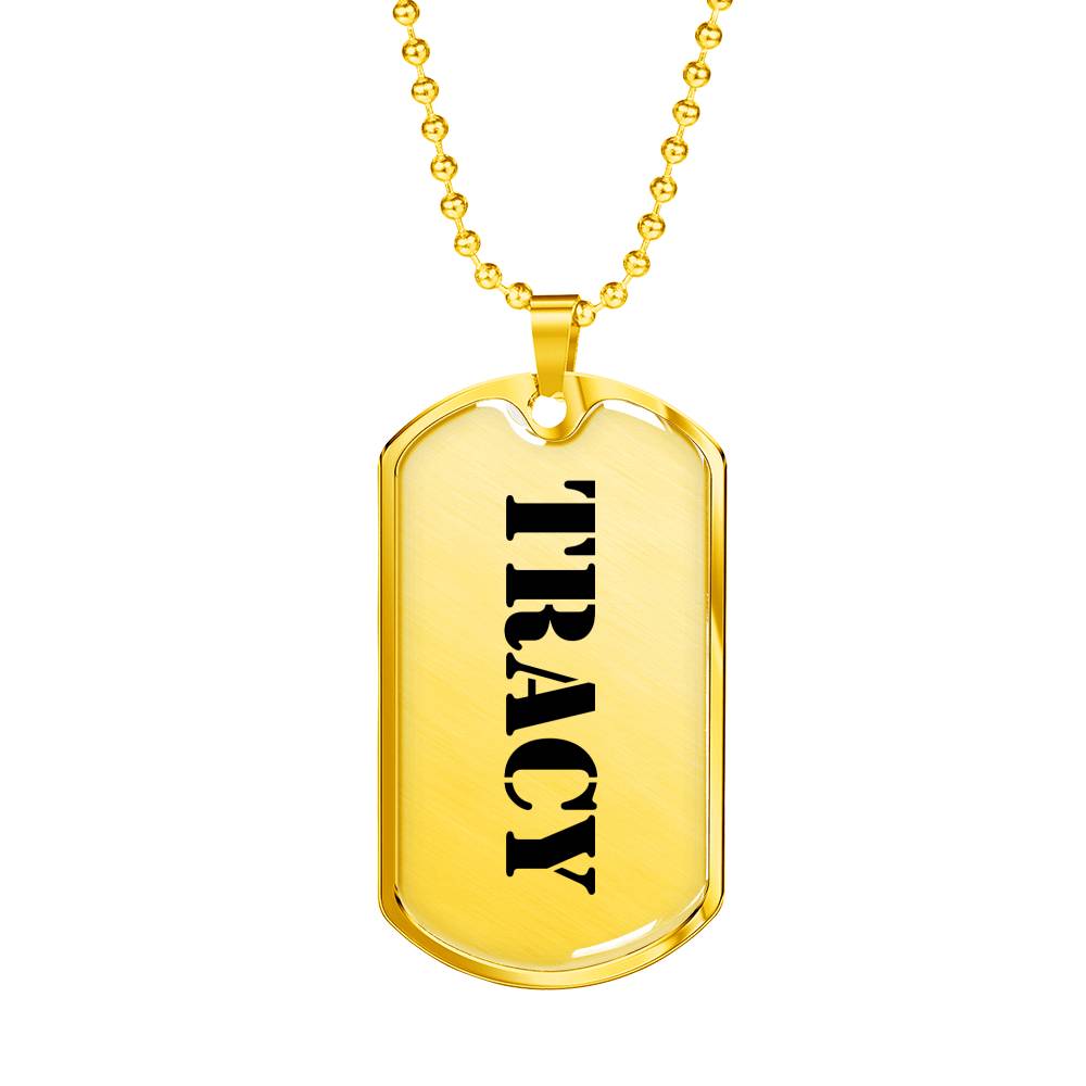 Tracy - 18k Gold Finished Luxury Dog Tag Necklace