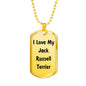 Love My Jack Russell Terrier v4 - 18k Gold Finished Luxury Dog Tag Necklace