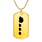 Mama Hedgehog With 3 Hoglets - 18k Gold Finished Luxury Dog Tag Necklace