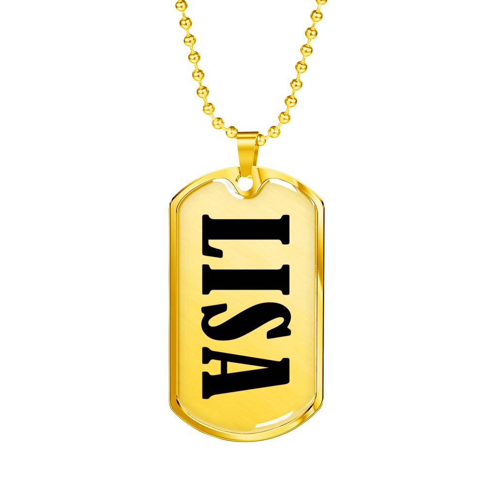 Lisa v01 - 18k Gold Finished Luxury Dog Tag Necklace