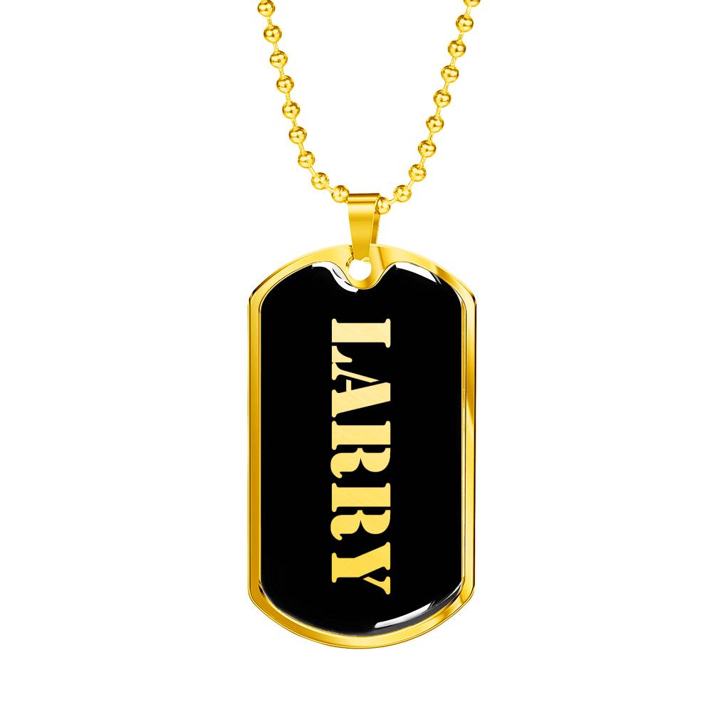 Larry v2 - 18k Gold Finished Luxury Dog Tag Necklace