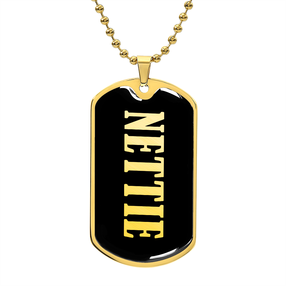 Nettie v02 - 18k Gold Finished Luxury Dog Tag Necklace