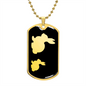 Mama Rabbit With 1 Kitten v2 - 18k Gold Finished Luxury Dog Tag Necklace