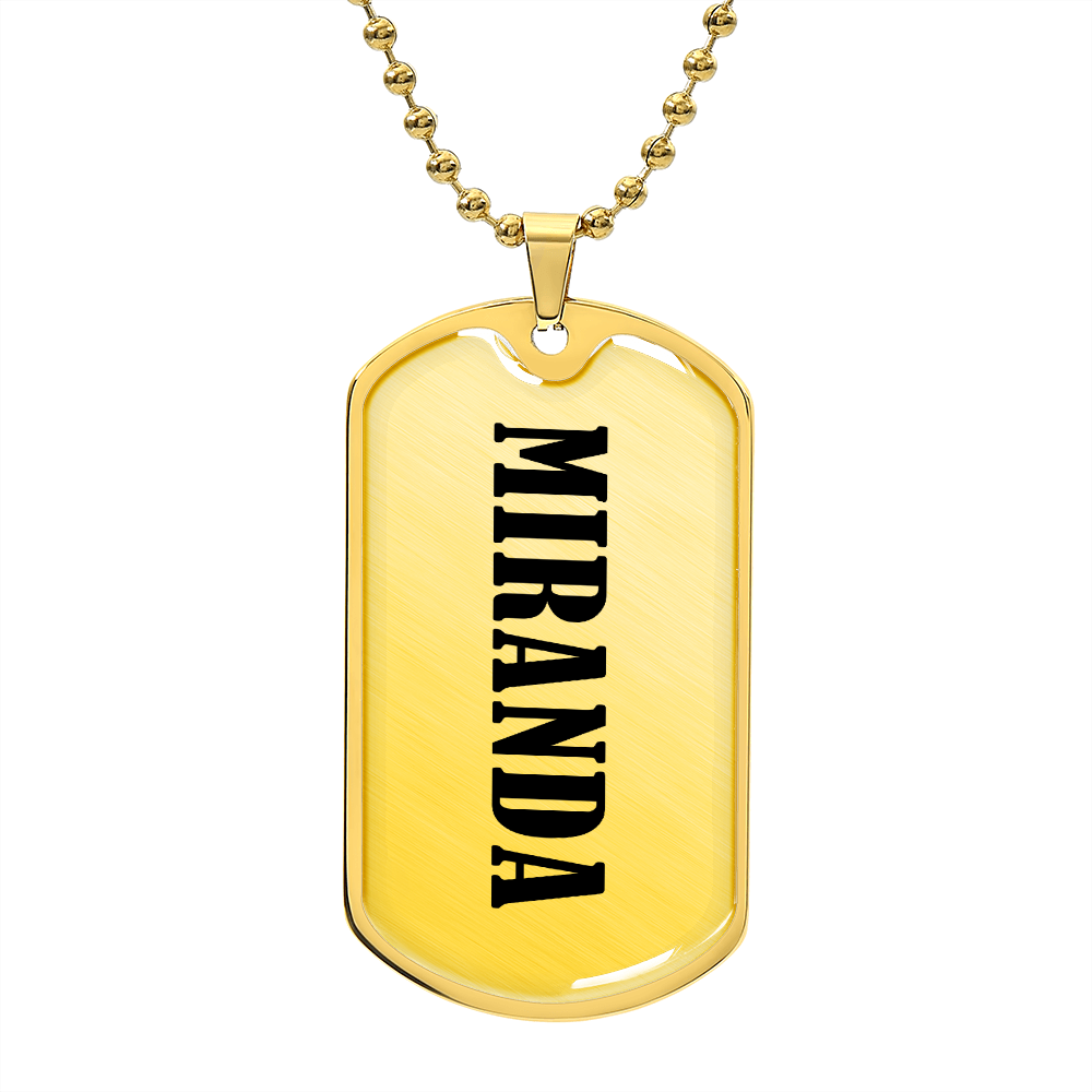 Miranda v01 - 18k Gold Finished Luxury Dog Tag Necklace