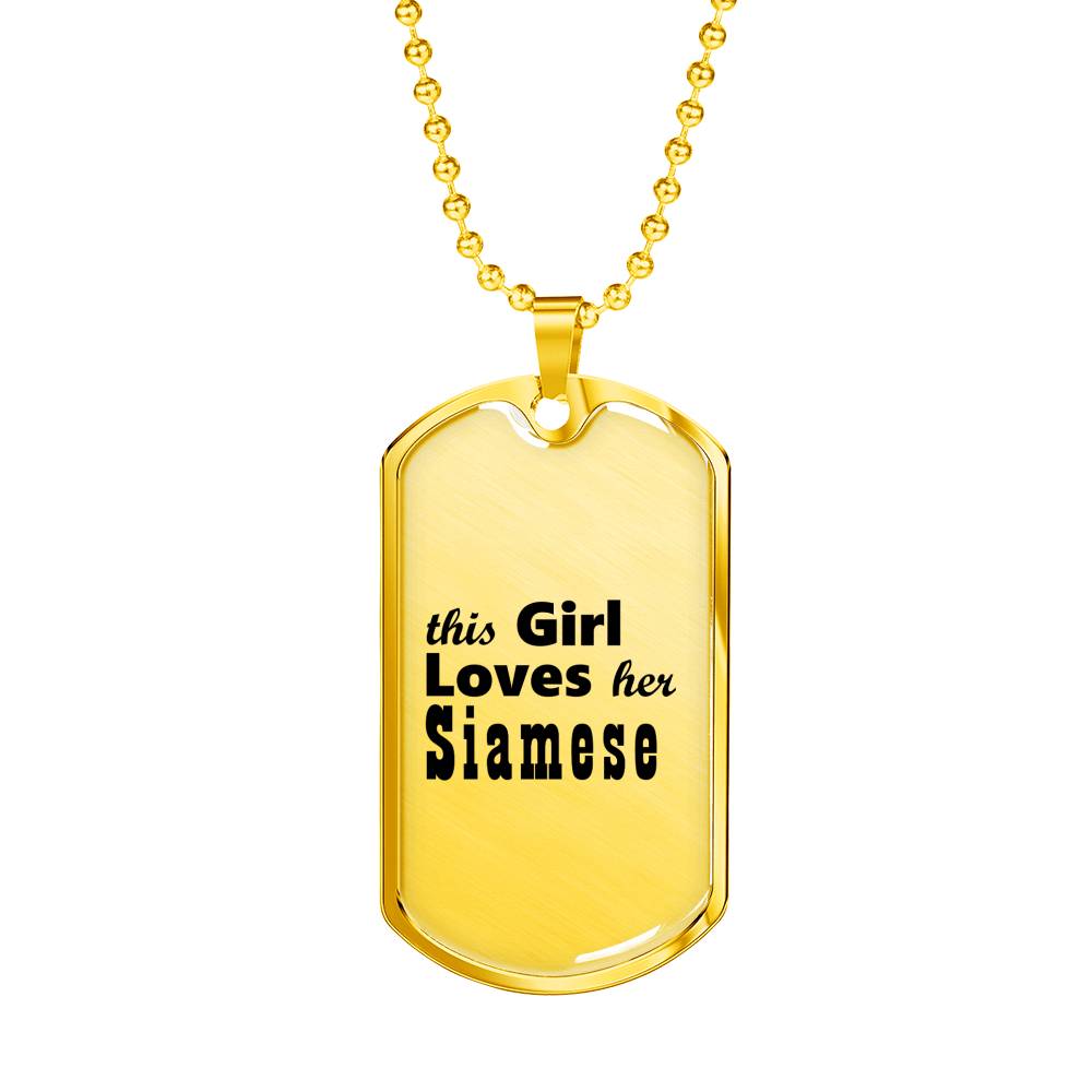 Siamese - 18k Gold Finished Luxury Dog Tag Necklace