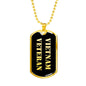 Vietnam Veteran v2 - 18k Gold Finished Luxury Dog Tag Necklace