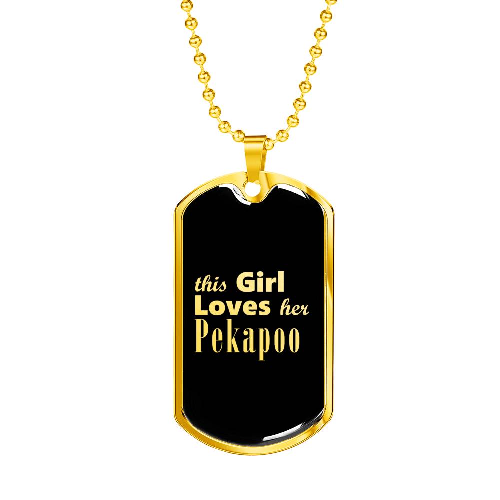 Pekapoo v2 - 18k Gold Finished Luxury Dog Tag Necklace