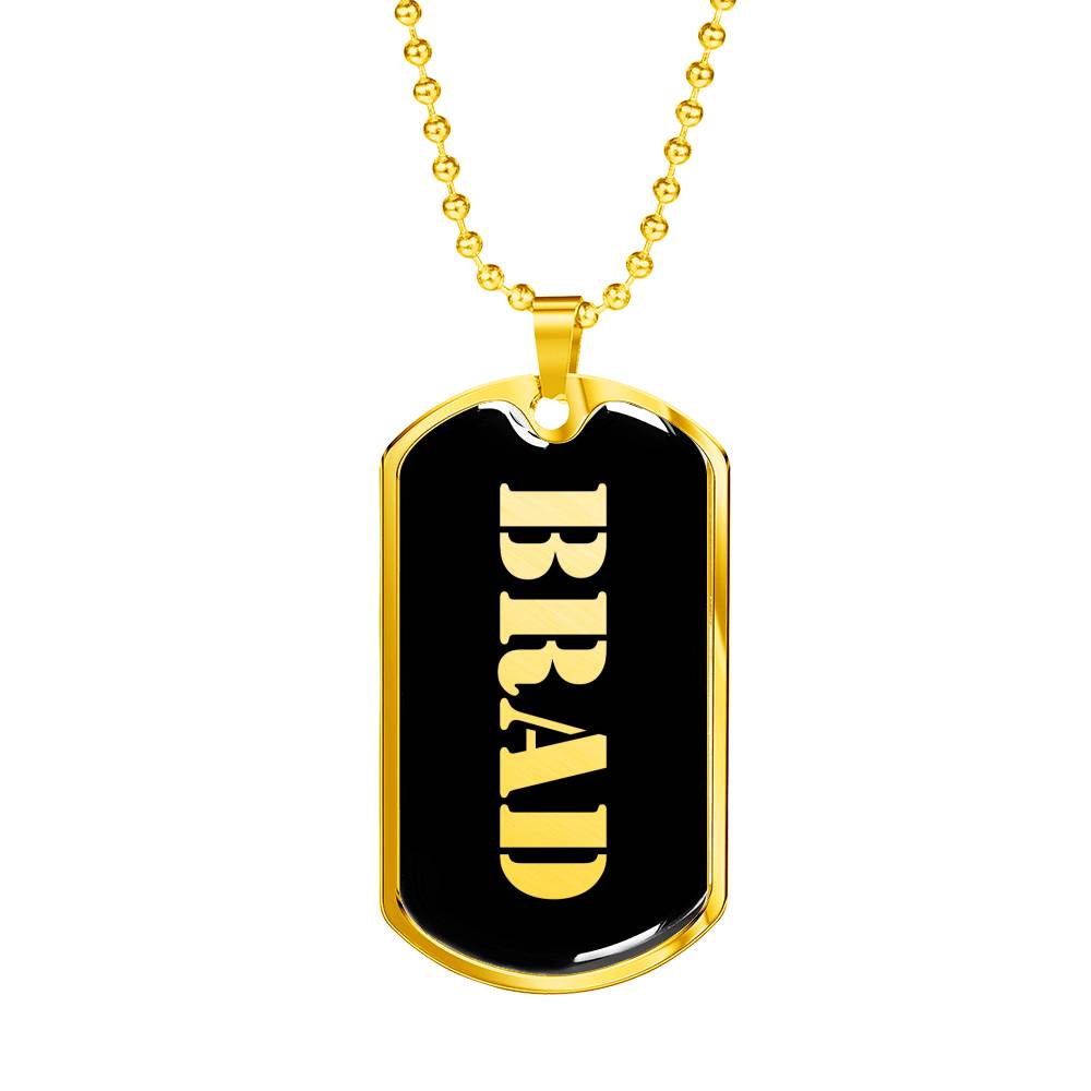 Brad v2 - 18k Gold Finished Luxury Dog Tag Necklace