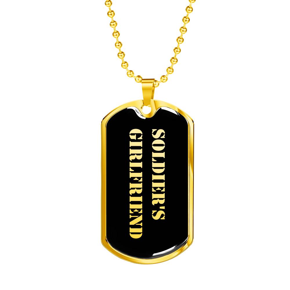Soldier's Girlfriend v2 - 18k Gold Finished Luxury Dog Tag Necklace