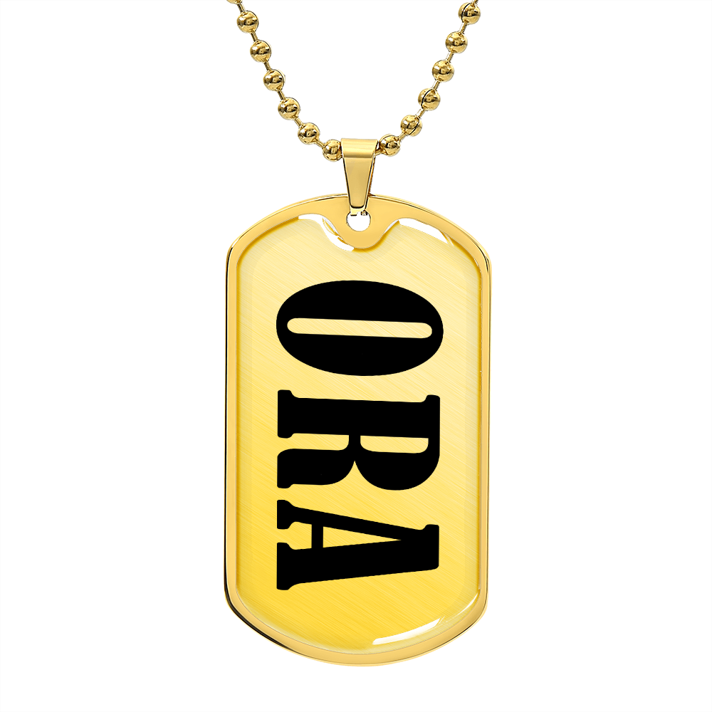 Ora v01 - 18k Gold Finished Luxury Dog Tag Necklace