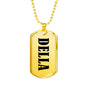 Della v01 - 18k Gold Finished Luxury Dog Tag Necklace