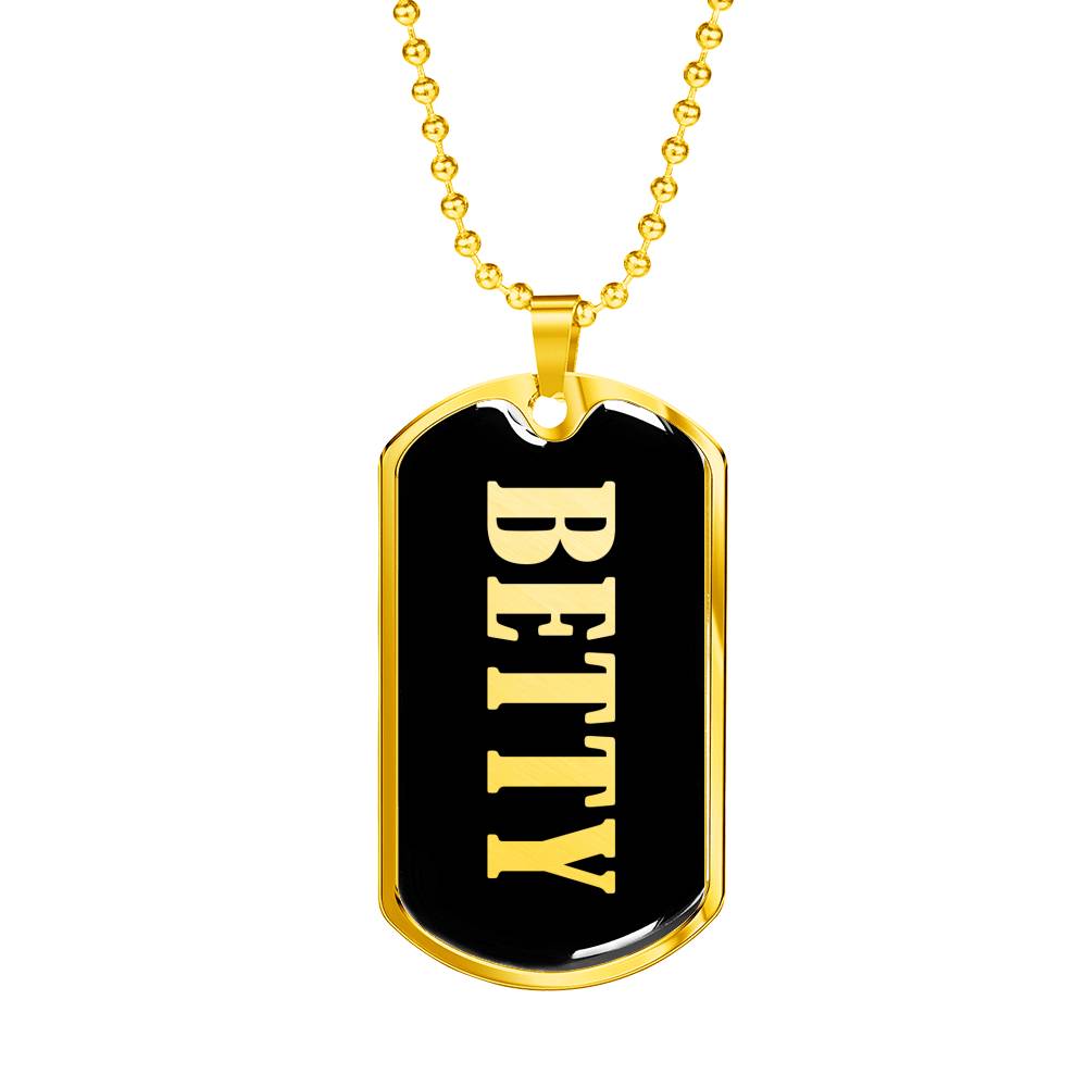 Betty v02 - 18k Gold Finished Luxury Dog Tag Necklace