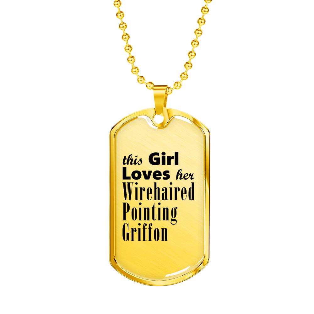 Wirehaired Pointing Griffon - 18k Gold Finished Luxury Dog Tag Necklace
