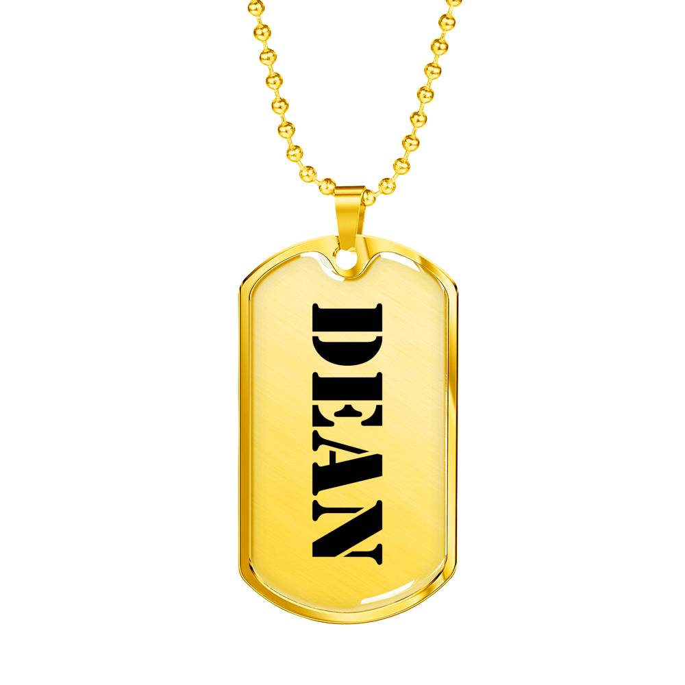 Dean - 18k Gold Finished Luxury Dog Tag Necklace