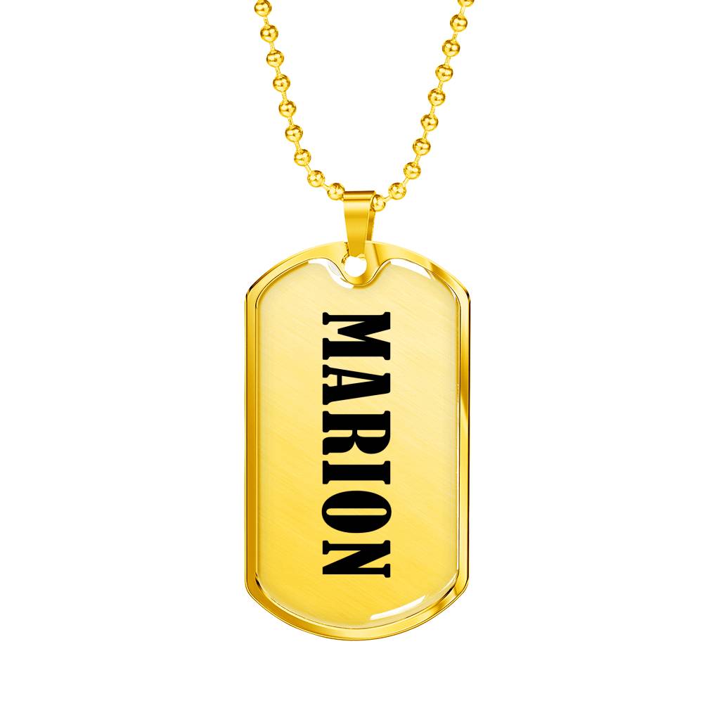 Marion v01 - 18k Gold Finished Luxury Dog Tag Necklace
