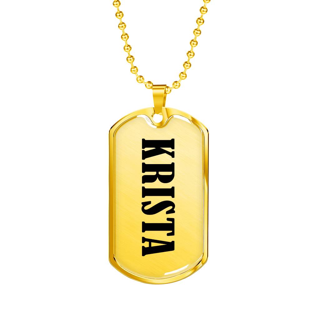 Krista v01 - 18k Gold Finished Luxury Dog Tag Necklace