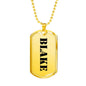 Blake - 18k Gold Finished Luxury Dog Tag Necklace