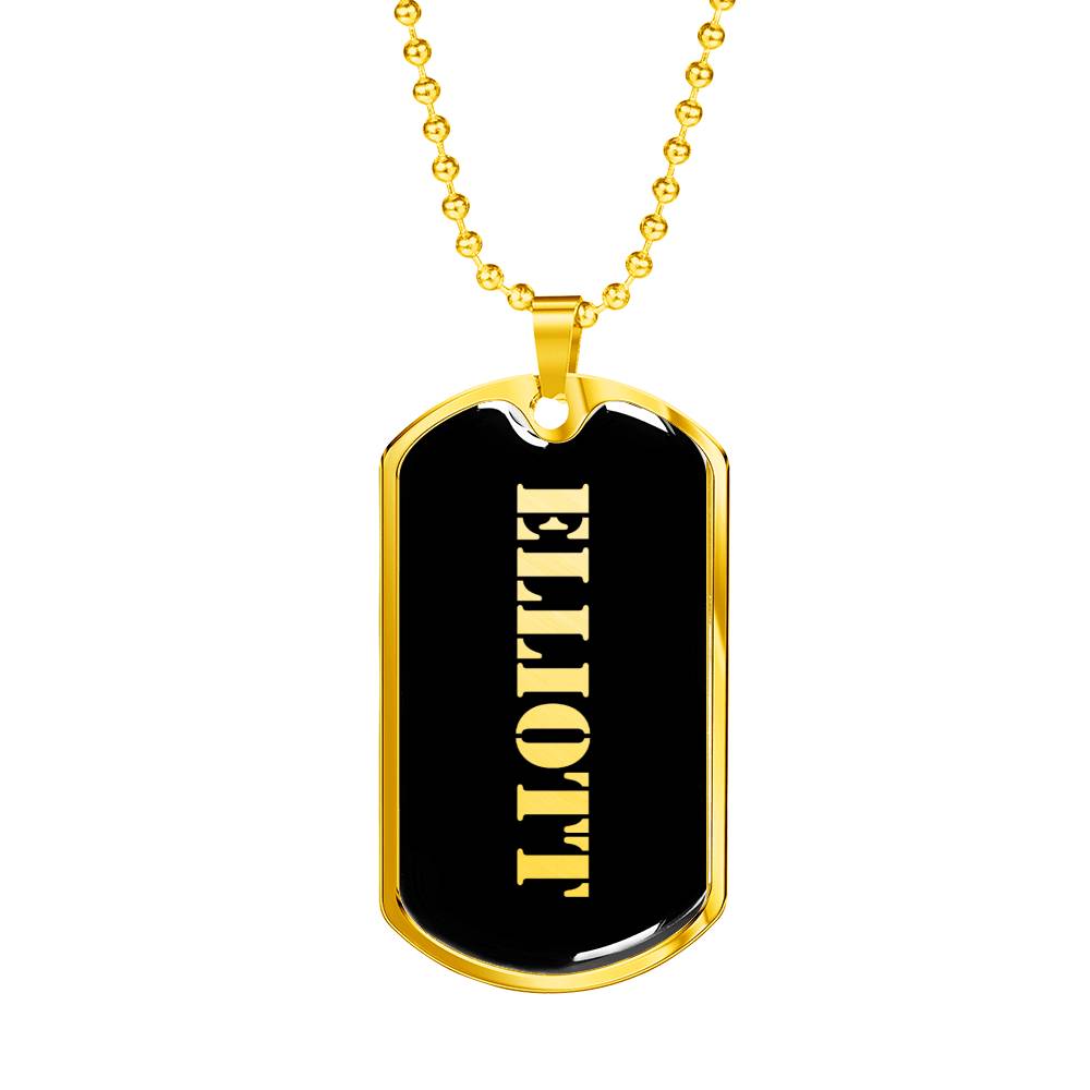 Elliott v2 - 18k Gold Finished Luxury Dog Tag Necklace