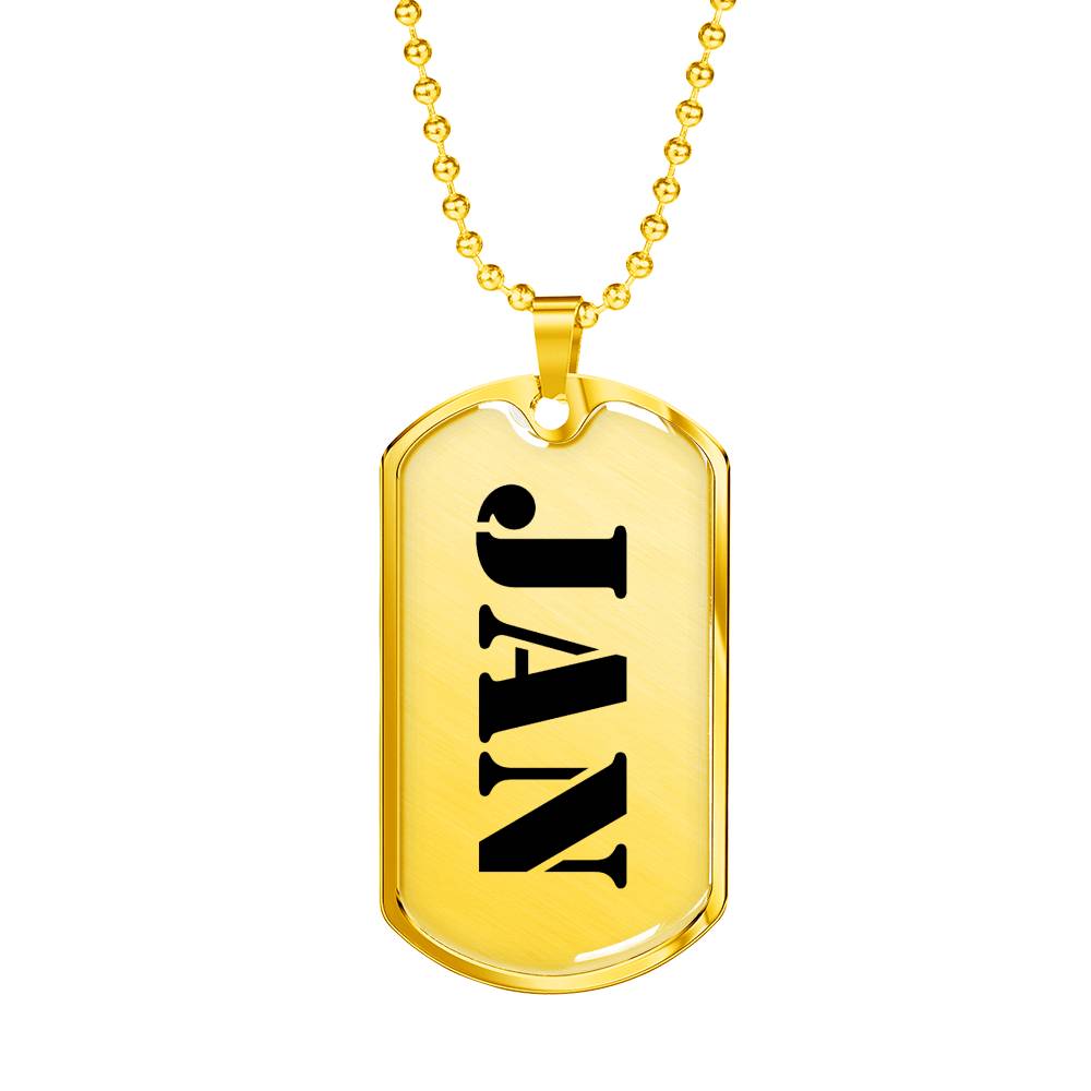 Jan - 18k Gold Finished Luxury Dog Tag Necklace