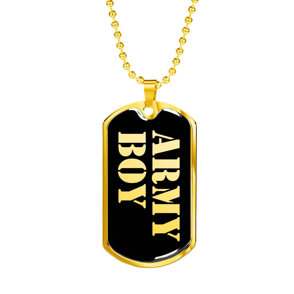 Army Boy v2 - 18k Gold Finished Luxury Dog Tag Necklace