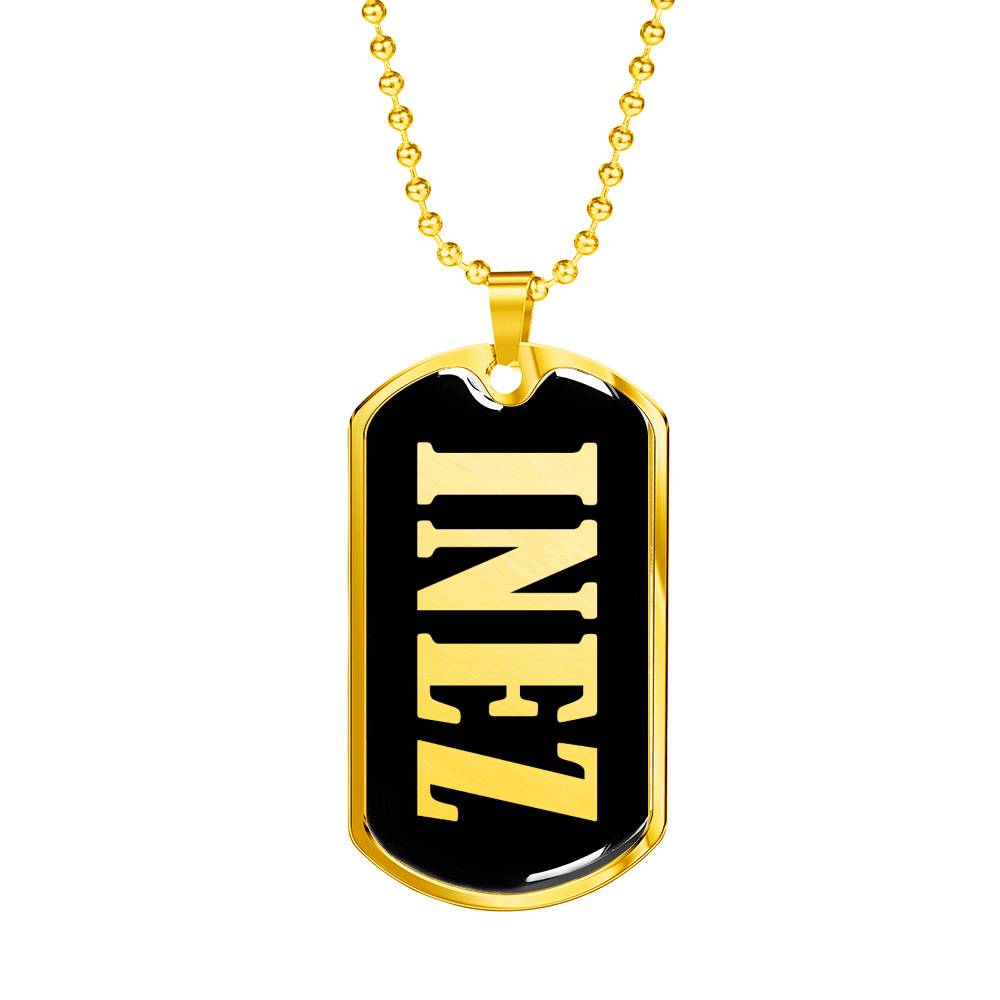 Inez v02 - 18k Gold Finished Luxury Dog Tag Necklace