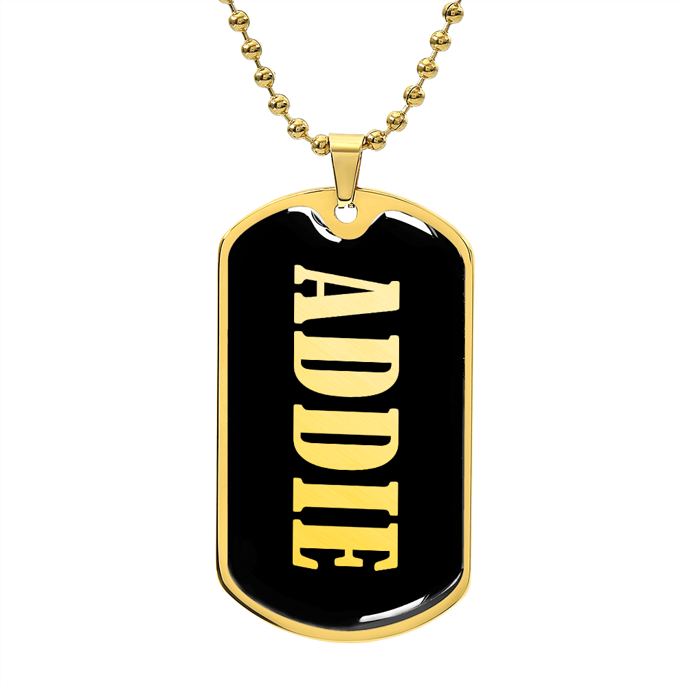 Addie v02 - 18k Gold Finished Luxury Dog Tag Necklace