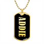 Addie v02 - 18k Gold Finished Luxury Dog Tag Necklace