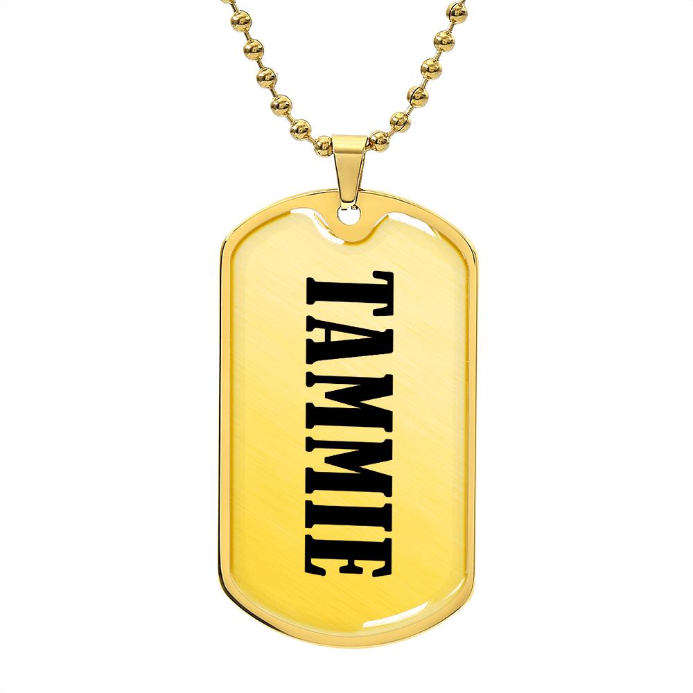 Tammie v01 - 18k Gold Finished Luxury Dog Tag Necklace
