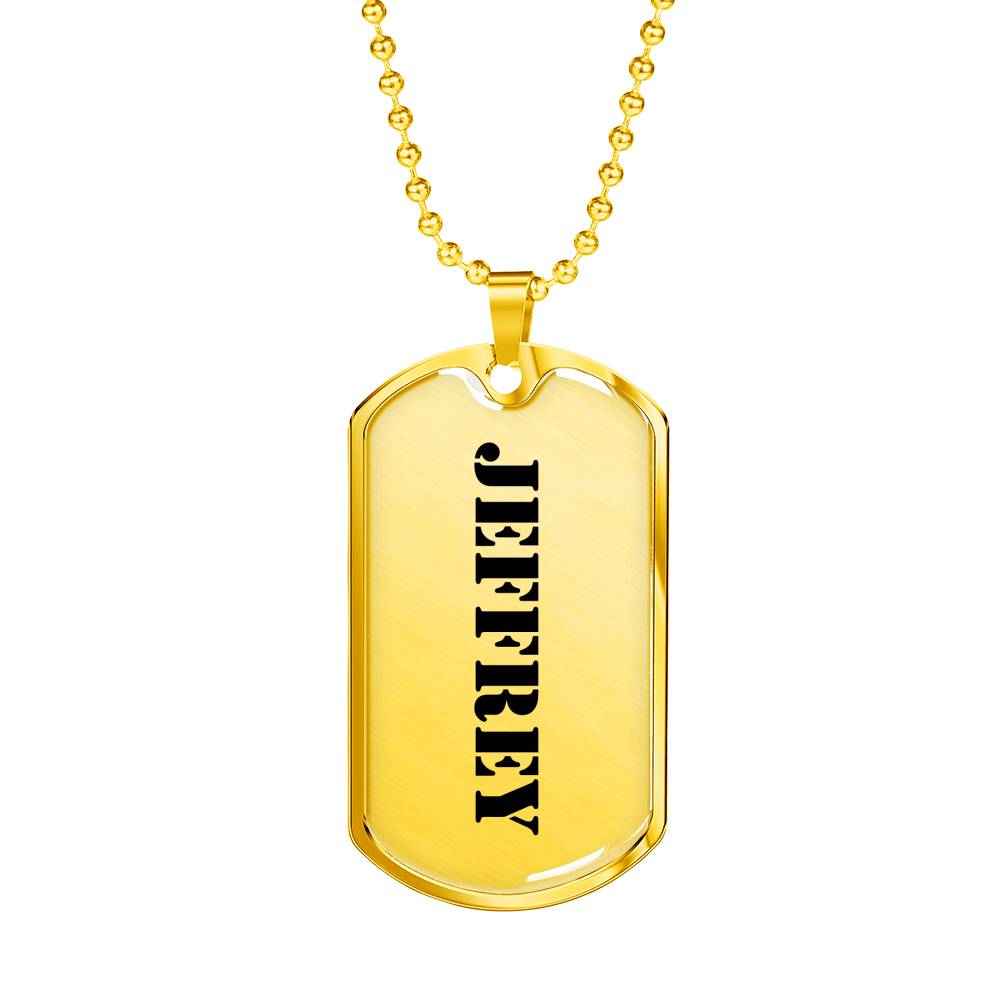 Jeffrey - 18k Gold Finished Luxury Dog Tag Necklace