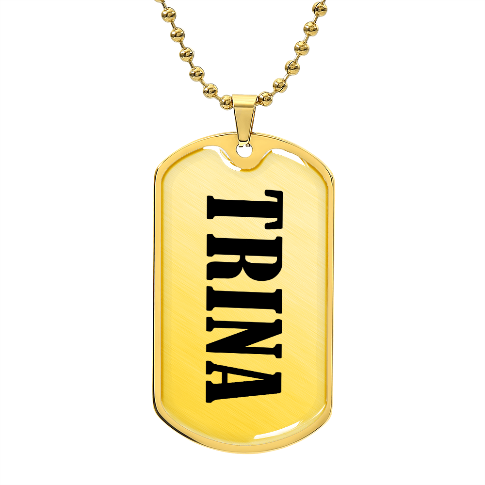 Trina v01 - 18k Gold Finished Luxury Dog Tag Necklace