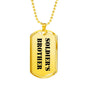 Soldier's Brother - 18k Gold Finished Luxury Dog Tag Necklace