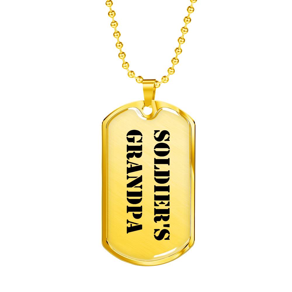 Soldier's Grandpa - 18k Gold Finished Luxury Dog Tag Necklace