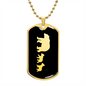 Mama Bear With 2 Cubs v2 - 18k Gold Finished Luxury Dog Tag Necklace