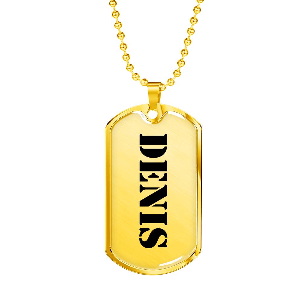 Denis - 18k Gold Finished Luxury Dog Tag Necklace
