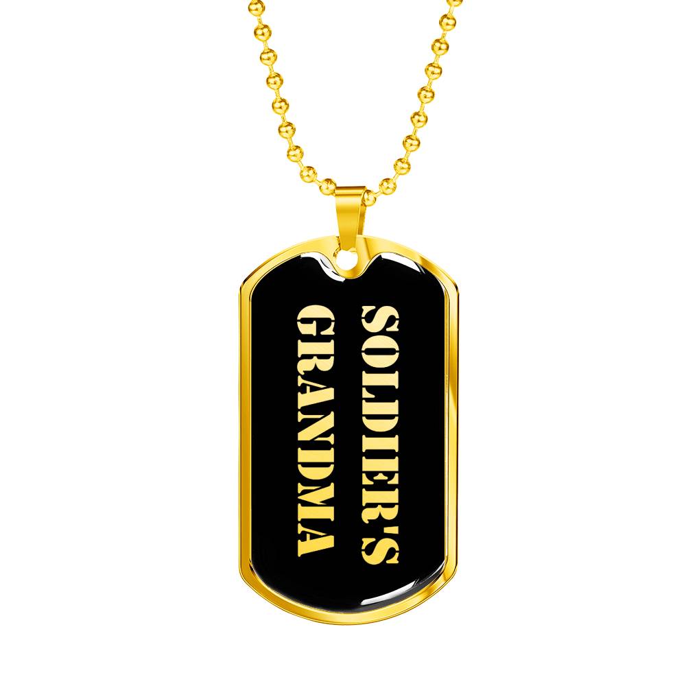 Soldier's Grandma v2 - 18k Gold Finished Luxury Dog Tag Necklace