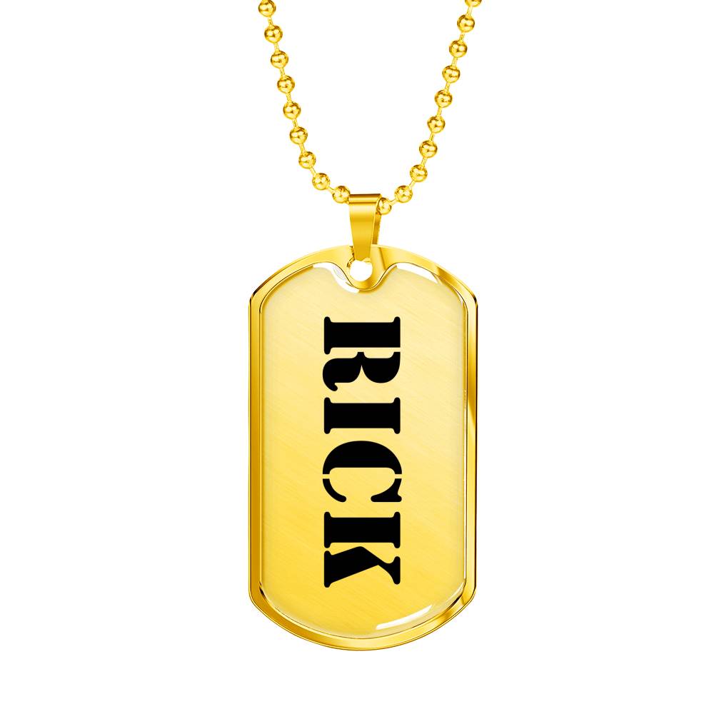 Rick - 18k Gold Finished Luxury Dog Tag Necklace