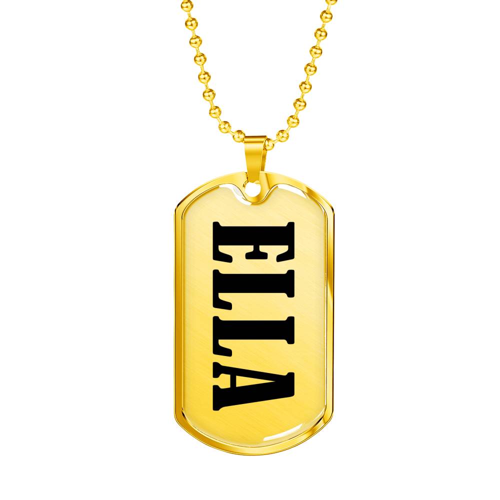 Ella v01 - 18k Gold Finished Luxury Dog Tag Necklace