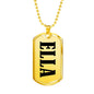 Ella v01 - 18k Gold Finished Luxury Dog Tag Necklace