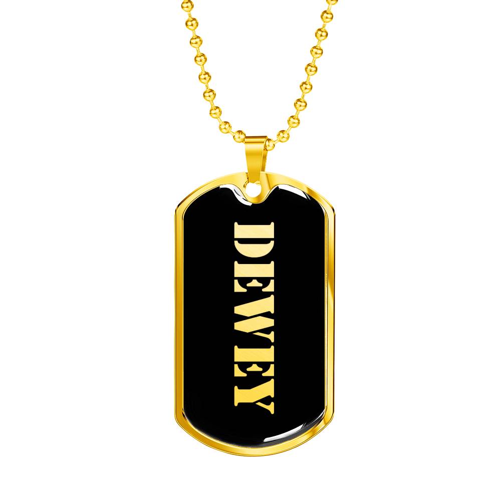Dewey v2 - 18k Gold Finished Luxury Dog Tag Necklace