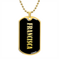 Francisca v02 - 18k Gold Finished Luxury Dog Tag Necklace