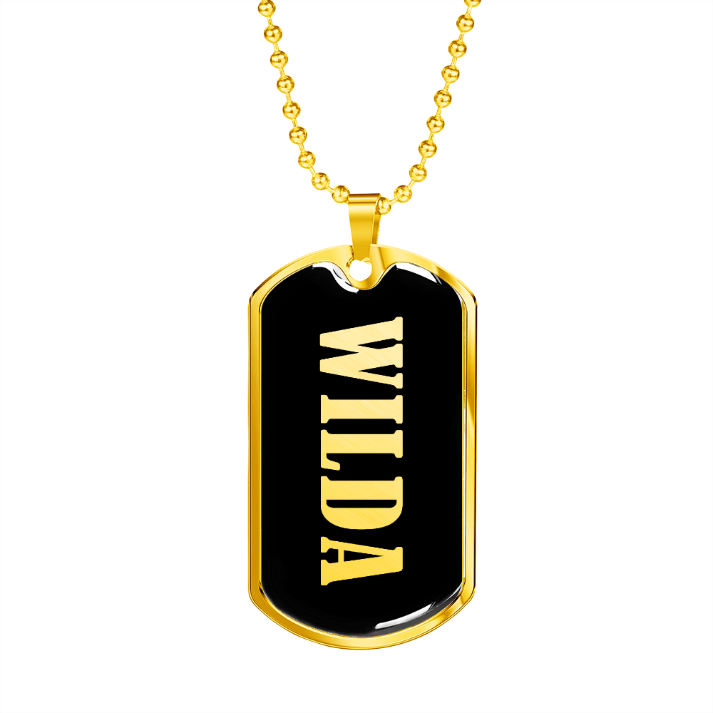 Wilda v02 - 18k Gold Finished Luxury Dog Tag Necklace