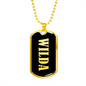 Wilda v02 - 18k Gold Finished Luxury Dog Tag Necklace