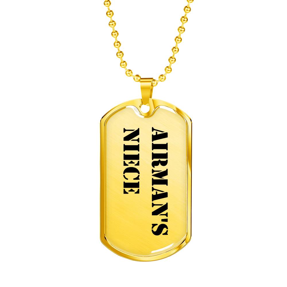 Airman's Niece - 18k Gold Finished Luxury Dog Tag Necklace