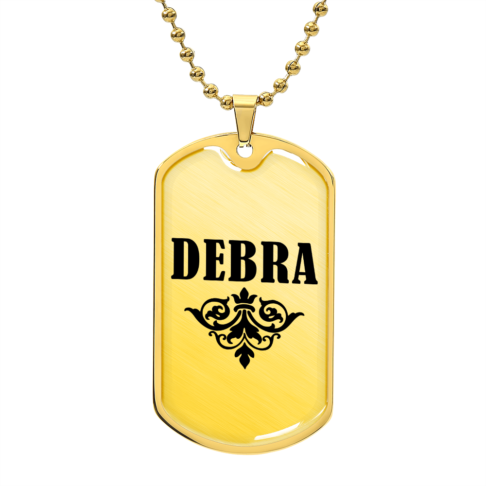 Debra v01a - 18k Gold Finished Luxury Dog Tag Necklace