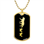 Mama Wolf With 2 Pups v2 - 18k Gold Finished Luxury Dog Tag Necklace