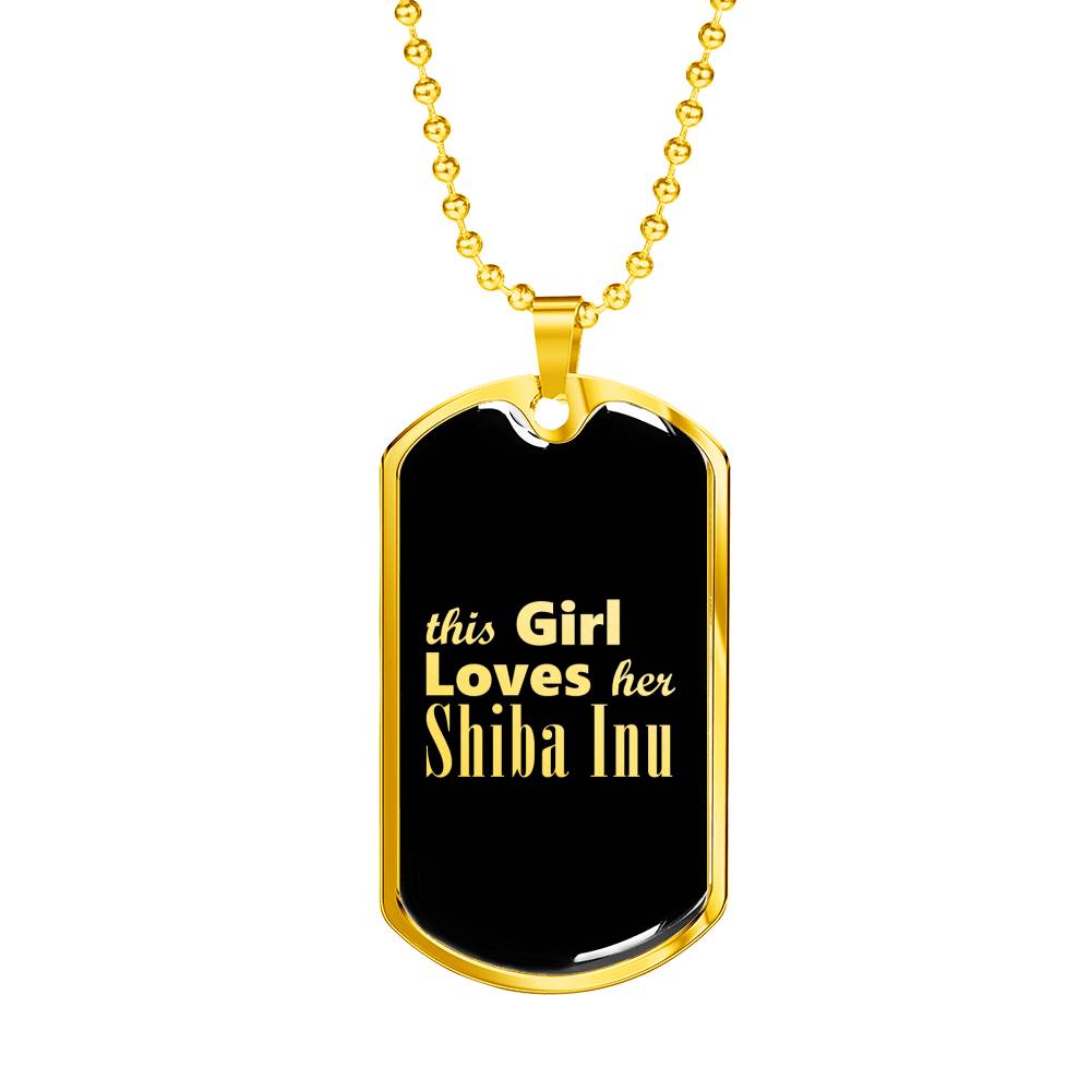 Shiba Inu v2 - 18k Gold Finished Luxury Dog Tag Necklace