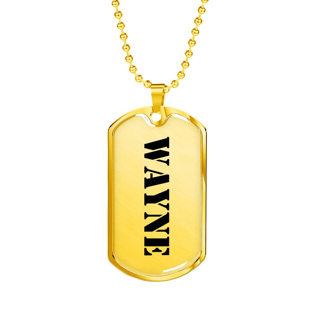 Wayne - 18k Gold Finished Luxury Dog Tag Necklace
