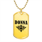 Donna v01a - 18k Gold Finished Luxury Dog Tag Necklace
