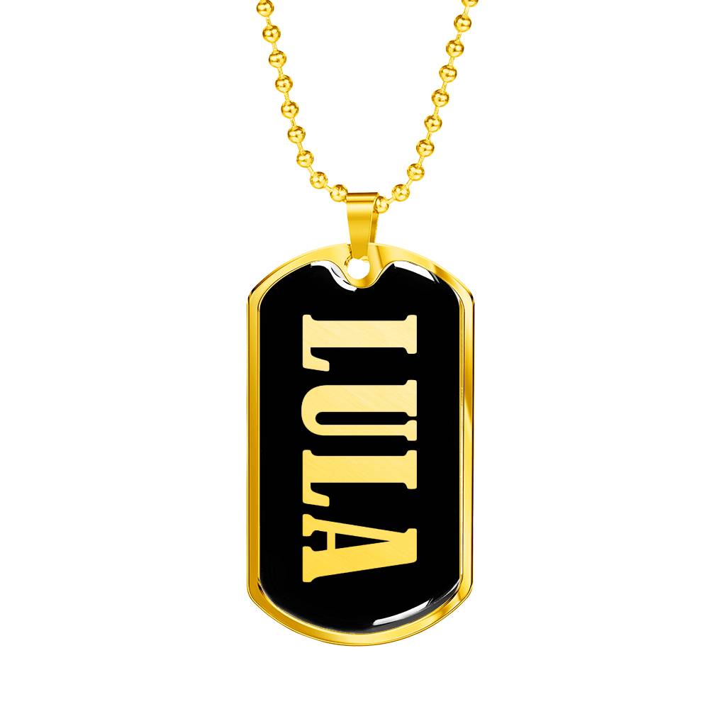 Lula v02 - 18k Gold Finished Luxury Dog Tag Necklace